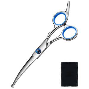 lot 20386 image: Dog Grooming Scissors Curved Shears Set Rounded Trimming Scissors for Professional Pet Dogs Cats Doodles Face Paws Matted Hair Removal at Home Use Supplies Station for Carding Tools and Trimmer