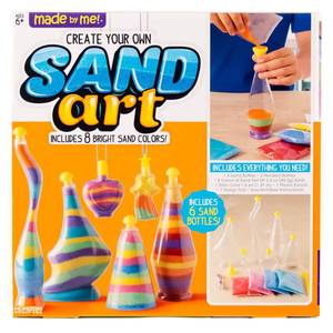 lot 15919 image: Made By Me Create Your Own Sand Art, 4 Sand Bottles and 2 Pendent Bottles with 8 Bright Sand Colors, Designing Tool and More, Great Staycation or Birthday Party Activity for Kids Ages 6, 7, 8, 9