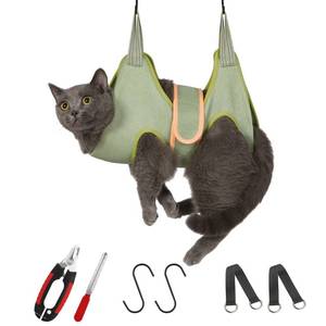 lot 16324 image: Guzekier Cat Grooming Hammock Harness for Cats, Cat Nail Clipper