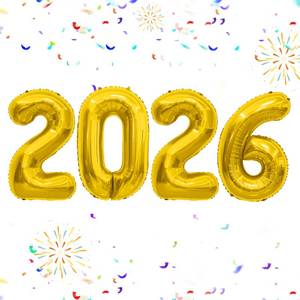 lot 16352 image: 2026 Balloons Gold,40 inch 2026 Foil Balloons,Nye Decorations 2026,Mylar 2026 Balloon for 2026 New Years Decorations,Large 2026 Balloon Numbers for New Years Eve Party Supplies 2026 Graduation Decor