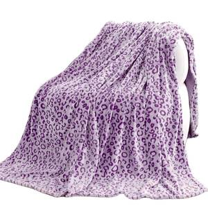 lot 16372 image: Purple Leopard Print Blanket Warm Purple Lightweight Blanket Soft Throw Blankets for Bed Couch Bedroom