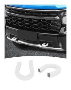 lot 16440 image: Hoolcar White Tow Hook Covers Fit for 2014-2024 2025 Chevy SilveradoGMC-Sierra Front Bumper Tow Hooks Rubber Protector Trim Exterior Accessories