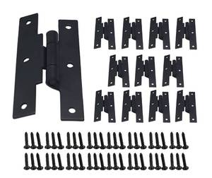lot 16442 image: QCAA Black Steel Hinge 38ftft Offset for Cabinet Door, Matte Black, 12 Pack, Made in Taiwan
