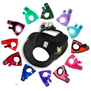 lot 16446 image: EcoBark Step in Dog Harness - Eco-Friendly Small Breed Harnesses for Small and Medium Dogs - Reflective and Adjustable Mini Body Halter Vest -Tiny Soft Mesh Toy Breed Harness (Black, Large)