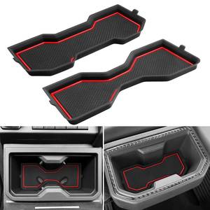 lot 16454 image: MOCHENT 3D Cup Holder Inserts for Toyota Tacoma Accessories 2024 2025 2026 Siliconce Cup Coaster Mats, Non-Slip Protecror Pad Center Console Liner (2Pcs, Red)