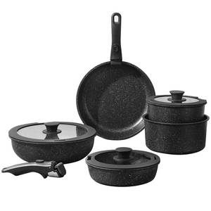 lot 19369 image: UMETRE Pots and Pans Set, Nonstick Detachable Handle Cookware Set, Induction Kitchen Cookware Set with Removable Handle, Healthy Non Stick Cookware, Dishwasher  Oven Safe, PFOA Free
