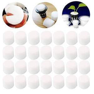 lot 19420 image: JpGdn Hydroponics Seed Growing Media Cylindric Sponges 1.2x1.3 for 1.8 Net Cup Pots Basket Pack of 100in