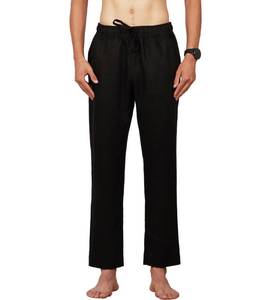 lot 20330 image: CLSEN Menfts 100percent Linen Pants Relaxed Tapered Lounge with Pockets Soft Mid-Weight Linen Drawstring Trousers(US, Alpha, Small, Regular, Regular, Black)