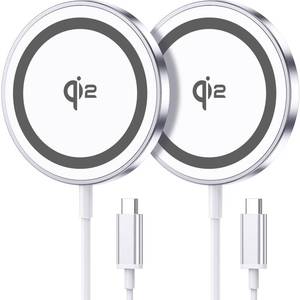 lot 20336 image: for Mag-Safe Charger 2 Pack,Qi2 Certified 15W Magnetic Wireless Charger Fast Charging Pad for iPhone 17 16 15 14 13 12andAirpods Pro 4 3 2andSamsung Galaxy S25andPixel 10 Series,Strong Magnet,Ultra-Thin