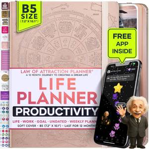 lot 20348 image: Deluxe 2026 Planner Weekly and Monthly  Law of Attraction Planner with Productivity App  12-Month for Productivity, Gratitude and Goal Setting  Includes Foldable Vision Board, Gift Box and Stickers