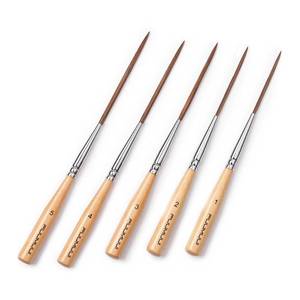 lot 20349 image: Fuumuui Long Liner Brushes, 5pcs Ox Ear Hair Detail Paint Brushes Extra Long Fine Point Tip Pinstriping Scroll Outlining Brush for Acrylic Watercolor Oil Gouache