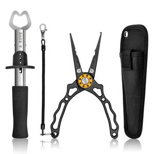 lot 20351 image: ZACX Fish Lip Gripper Pliers - Upgraded Muti-Function Hook Remover and Split Ring Pliers for Fly Fishing, Ice Fishing, Fishing Gear - Gift for Men (Package B)