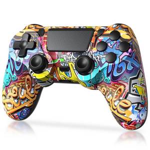lot 20357 image: TIANHOO Wireless Controller Compatible with PS4ProSlim, with Vibration Feedback, Motion Sensing, Touchpad, Light Bar, Share, Speaker, 3.5mm Headphone Jack (Graffiti)