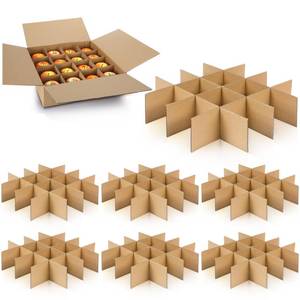 lot 15893 image: Feifeiya 8 Set Moving Box Divider Kits 13 x 13 x 3 Inch Shipping Cardboard Packing Dividers for Fruit Separation Glass Inserts Moving Kitchen Glassware Dish Packing Supplies(Box Not Included) (Brown)