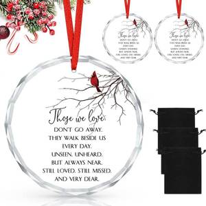 lot 16339 image: Sieral 5 Pack Cardinal Christmas Ornaments Memorial Sympathy Keepsake Gift for Loss of Loved One Crystal Remembrance Condolence Gift Those We Love Donftt Go Away Pendant Sign (Cardinal Style)