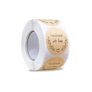lot 16353 image: Handmade with Love 500 Pcs Baking Kraft Paper Heart Shape Labels for Packaging, Envelope Seals, Small Business, Wedding, Birthday, Party Gift Wrap