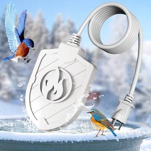 lot 16357 image: Jvgoo 100W Bird Bath Heater, Birdbath Heaters for Outdoor Bird Bath Water Heater in Winter Submersible Thermostat Control, Heated Bird Bath Deicer for Outside Bird Chicken Poultry Livestock (White)