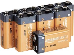 lot 16393 image: Amazonbasics 9 Volt Alkaline Batteries, Pack Of 8
