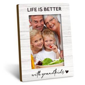 lot 16425 image: DUXMNAMG Grandparents 4x6 Picture Frame, Grandpa Grandma Photo Frame, Gifts for Grandkids, Life Is Better with My Grandkids Frames for Desk Decor