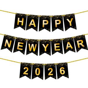 lot 16439 image: KatchOn, Happy New Year Banner - Large 10 Feet, Pre-Strung  New Year Sign for New Years Decorations 2026  New Yearfts Garland for New Years Eve Party Supplies 2026  NYE Decorations 2026