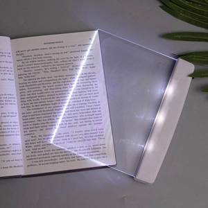 lot 16449 image: Iseuj Home Flat Book Lights for Reading at Night in Bed Clear LED Book Page Light Bookmark Light for Reading Illuminator Panel Plate Lamp Board Wireless (White)