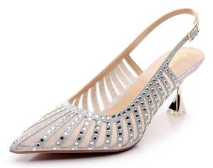 lot 19358 image: VenusCelia Womenfts Graceful Lady Slingback Pump Shoe (10.5 M US,Silver)