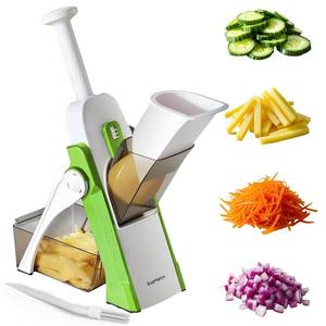 lot 19403 image: SupMaKin Upgrade Safe Mandoline Slicer, Vegetable Chopper, Potato Slicer 4 Modes Adjustable Thickness Food Cutter, Kitchen Chopping Artifact (6 in 1 Green)