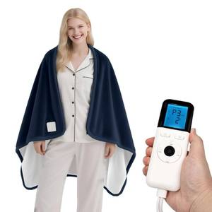 lot 19405 image: Heated Wearable Shawl, Heated Blanket Electric Throw for Gifts, 33x59 Inch Super Cozy Soft Wearable Blanket with 6 Heating Levels and 5 Timer Settings, Auto Shut Off, Machine Wash (Navy Blue)