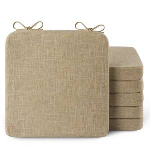lot 19411 image: AddGrace Square Chair Cushions for Dining Chairs 6 Pack Non Slip Seat Cushions for Kitchen Chairs Indoor Thick Dining Room Chair Pads with Ties and Removable Cover 16ftft x 16ftft x 2ftft Beige