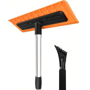lot 19417 image: Extra Large 16 Non-Scratch Foam Head, 52in Long Handle Snow Broom with Foam Grip, Snow Brush and Ice Scraper, Winter Car Snow Remover for Car,Truck, SUV Windshields, Winter car Accessories,Orangein