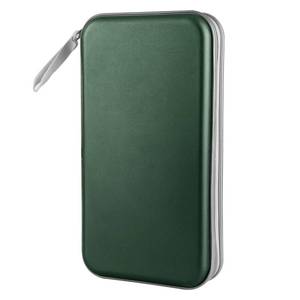 lot 20346 image: CD Case, Siveit DVD Case Holder 96 Capacity Hard Plastic CD DVD Disc Cases Storage Binder Wallet for Car Home Office Travel (Dark Green)