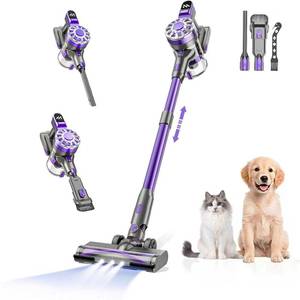 lot 3428 image: Cordless Vacuum Cleaner,Vacuum Cleaners for Home with Super Suction,Lightweight Stick Vacuum with 35 Mins Runtime,Rechargeable Cordless Vacuum for Carpet,Tile,Pet Hair,Hardwood Floors(Light Purple)