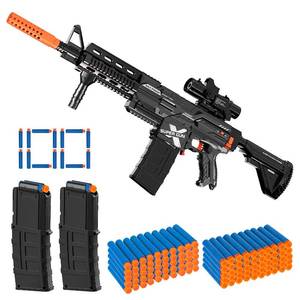 lot 3430 image: Electric Automatic Toy Gun for Guns Sniper Soft Bullets Shoot Faster Burst Soft Bullets Toy Gun for Boys,Toy Foam Blasters & Guns with 100 Toy Sniper Darts for Kids Black