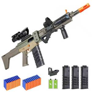 lot 3432 image: Realistic Toy Gun for Nerf Guns Darts, Foam Blaster - with Scope 120 Soft Bullets 3 Magazines, Semi-Auto Sniper Rifle Electric Machine Guns for Boys 6-12 Age for Kids and Adults