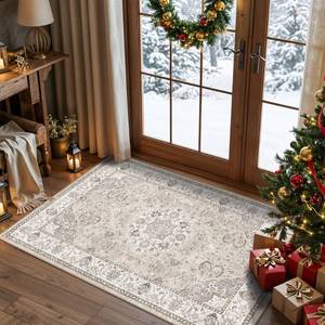lot 3435 image: Washable Hallway 3x4 Floor Mats Farmhouse Non-Slip Kitchen Sink Area Rug Water-Resistant Small Carpet for Living Room Bathroom Thin Soft Doormat Easy-Clean Decorative Rug for Pets Family(3x4,Beige)