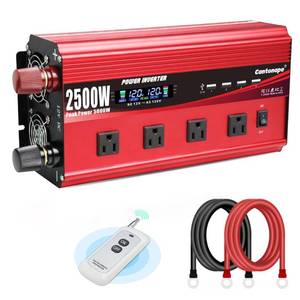 lot 3437 image: Cantonape 2500W Power Inverter 12V to 110V120V DC to AC with LCD Display, Remote Controller 4 x AC Outlets and 4 x 3.1A USB Car Adapter for Car Truck Boat RV Solar System
