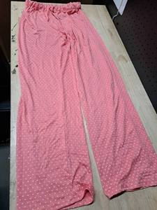 lot 4111 image: Pink Polka Dot Wide Leg Pants XS