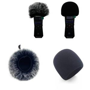 lot 4113 image: VIERYCIY Pop Filter Dead Cat Fit For Zoom H1essential Handy Portalble Recorder Furry Windscreen&Foam Microphone Windshield Sponge Cover (Black and White With Foam)