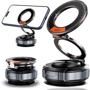 lot 4114 image: GQKJWJH Magnetic Phone Holder, Vacuum Magnetic Phone Holder, 360° Adjustable Suction Cup Phone Mount, Zinc Alloy Car Holder for iPhone 1615141312Android ��