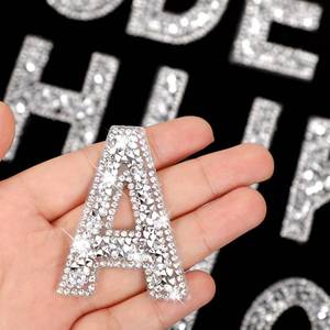 lot 6436 image: Waydress 26 Piece Rhinestone Iron On Patch A-Z Pearl Bling Rhinestone Letter Patch Glitter Alphabet Applique Rhinestone Pearl English Letter for DIY Craft Supplies(Silver, Solid Style)