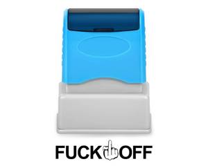 lot 6446 image: DS. DISTINCTIVE STYLE Funny Stamp Fuck Off with Middle Finger Self-Inking Stamp Prank Gifts for MenWomen