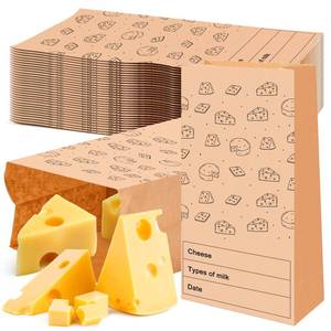 lot 6455 image: MotiMind 30 Count Cheese Storage Bags for Refrigerator 10.6 x 6 Inches Cheese Paper Bags, Sandwiches, Wrapping
