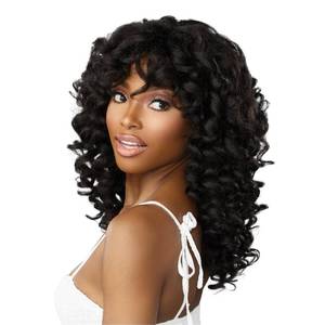 lot 6460 image: Sensationnel Dashly Wig - Unit 20 Non Lace Cap Ready to Wear Ear to Ear Lacepart Synthetic (BALAYAGECHOCOLATE)