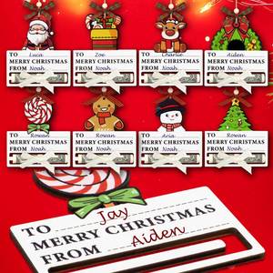 lot 6465 image: Woodamore Unique Christmas Money Holders for Cash Gift - 8 Pcs Fun Money Holder Bulk, Wooden Money Gift Holder Ornaments Hanging, Funny Money Ideas Xmas Cash Holder Holiday Decor