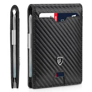 lot 6466 image: RUNBOX Mens Slim Wallet with Money Clip RFID Blocking Bifold Credit Card Holder for Men with Gift Box