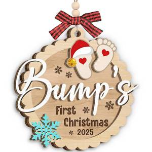 lot 6467 image: Baby First Christmas Ornaments 2025, New Parents Gifts for Couples, Husband Wife, Double Layers Wooden Ornaments for Christmas Decorations, Unique Gifts for Expecting Moms, Dads