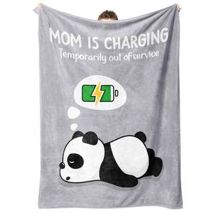 lot 6492 image: Craftique Funny Gifts for Mom Birthday Valentines Day - Mom is Charging Blanket- New Moms Gifts for Women, Super Soft Blanket Throw for Napping Travel, 60���50��