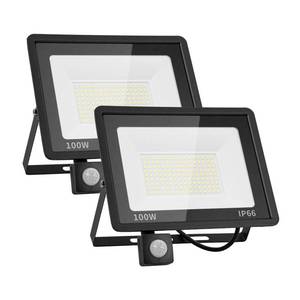 lot 6495 image: Yaaluoney 100W Motion Sensor Flood Lights Outdoor, 2 Pack Induction LED Lights, IP66 Waterproof Security Floodlight, Daylight Outside Flood Lighting for Backyard Garage Patio Lawn Garden
