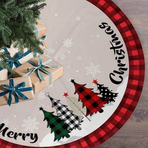 lot 6426 image: Christmas Tree Skirt 48 Inch Red Rustic Xmas Tree Skirts Mat with Snowflake Design for Merry Christmas Xmas Holiday Party Decorations Indoor Outdoor