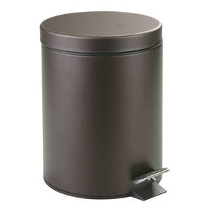 lot 7867 image: iDesign 44211EU Metal Step Trash Can with Lid, 5 Liter Waste Basket Bin with Insert for Bathroom, Kitchen, Office, 8 x 8 x 11, Bronze